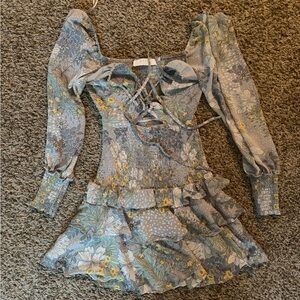 Astr Floral Smocked Mini Dress